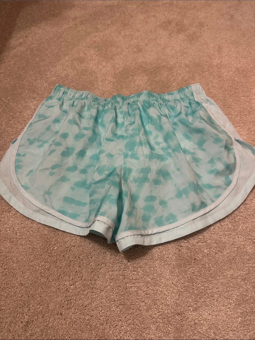 Nike Women's Light Teal Tie-Dye Running Shorts